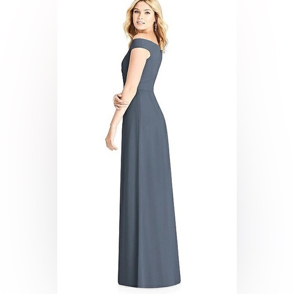 Social Bridesmaids OFF-THE-SHOULDER PLEATED BODICE DRESS WITH FRONT SLITS 8186 - Picture 2 of 8